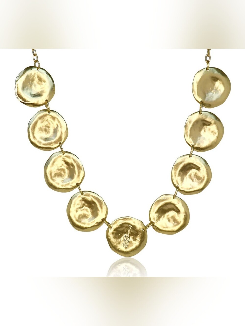 Karine Sultan Textured Disc Frontal Necklace